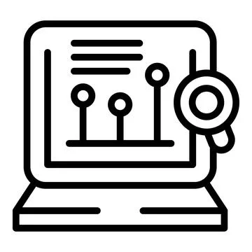 Data research icon outline vector. Study case Stockillustratie