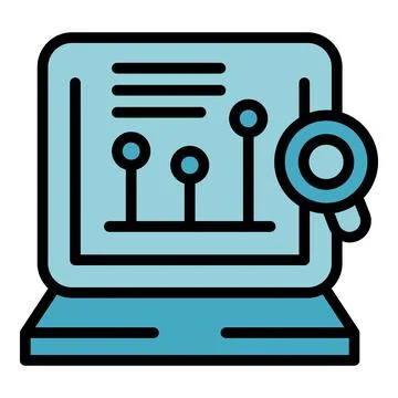 Data research icon vector flat Stockillustratie