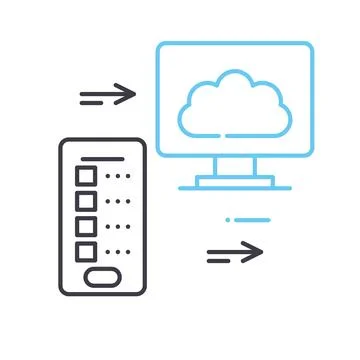 Data reserve line icon, outline symbol, vector illustration, concept sign Stockillustratie