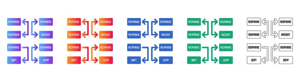 Data Response Exchange Process Icons 库存插图