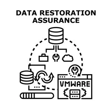 Data restoration assurance concept developing secure it infrastructure Stock Illustration