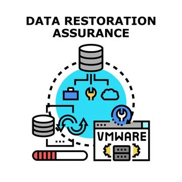 Data restoration assurance concept developing secure it infrastructure Stockillustratie