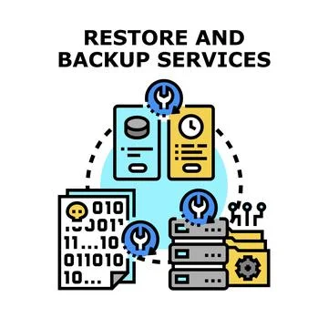 Data restore and backup services concept illustration Stock Illustration