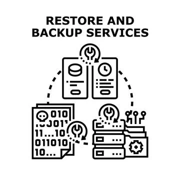 Data restore and backup services concept illustration Stock Illustration