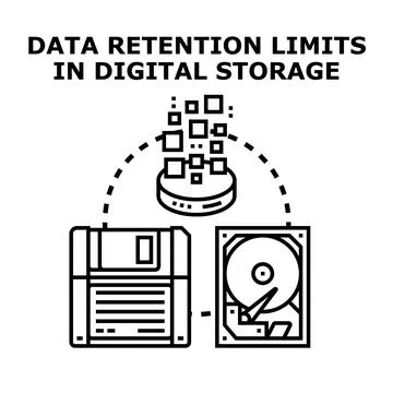Data retention limits in digital storage concept 库存插图