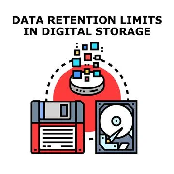 Data retention limits in digital storage concept Illustrazione stock