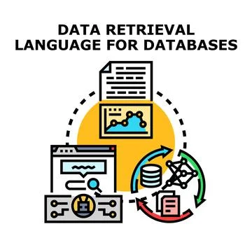 Data retrieval language for database information system 스톡 일러스트