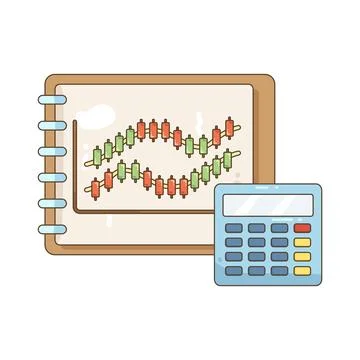 Data review and calculator Stock Illustration