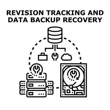 Data revision tracking with system backup recovery Illustrazione stock