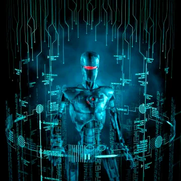 Data robot concept Illustrazione stock