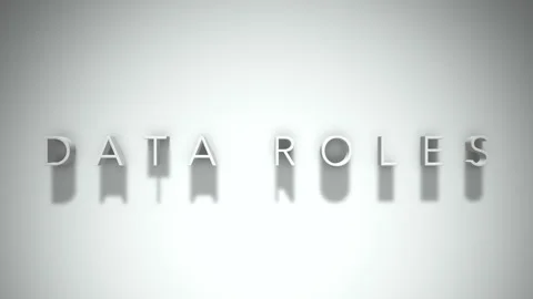 Data Roles 3D title animation with shadows on a white background Stock Footage 296521343