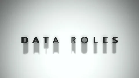 Data Roles 3D title animation matte black text on a white background Stock Footage 300716463