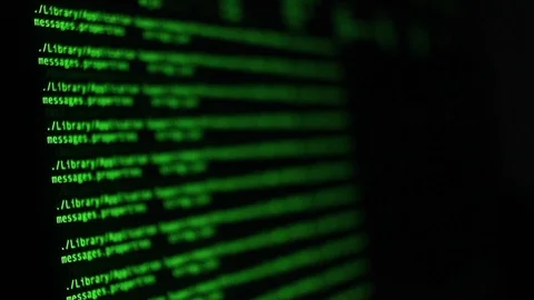 Data Running Through a Computer Terminal Stock Footage 92723831