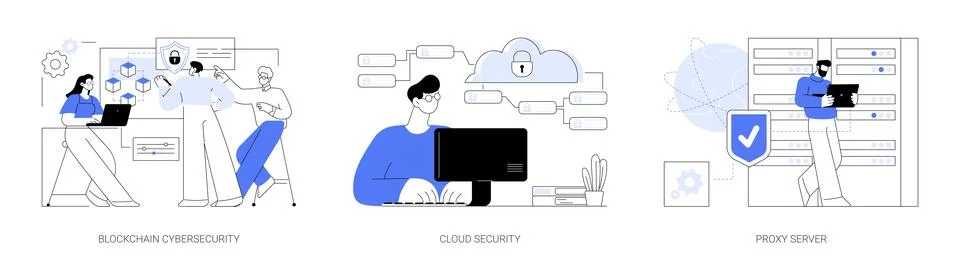 Data safety isolated cartoon vector illustrations se 库存插图