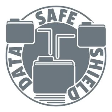 Data save shield logo, simple style Stock Illustration