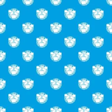 Data save shield pattern vector seamless blue Illustrazione stock