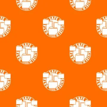 Data save shield pattern vector orange Stock Illustration