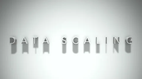 Data scaling 3D title animation white text on a white background Stock Footage 299702081