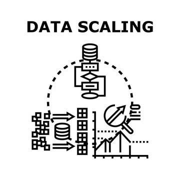 Data scaling concept illustrating big data processing Stock Illustration