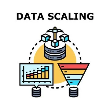 Data scaling processing for business growth and analysis Stock Illustration