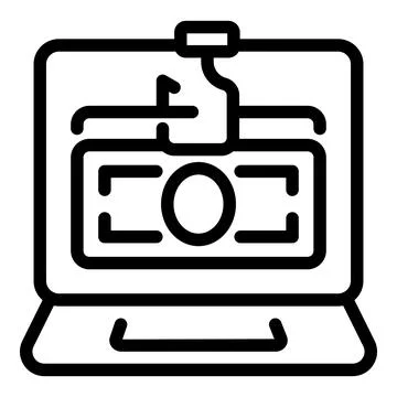 Data scam icon outline vector. Digital information Stock Illustration