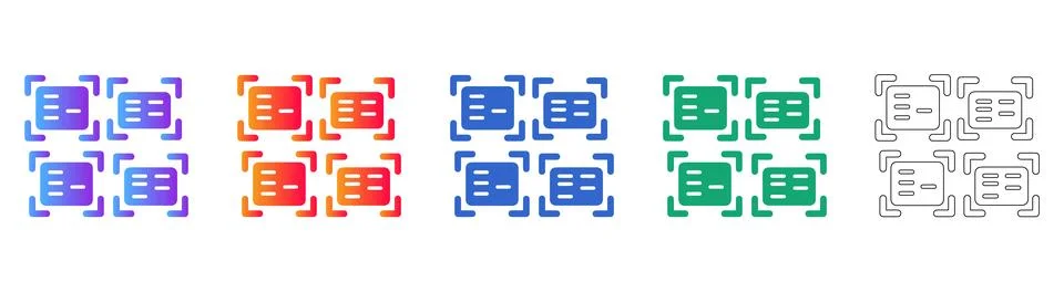 Data Scanning and Identification Icons Stock-Illustration