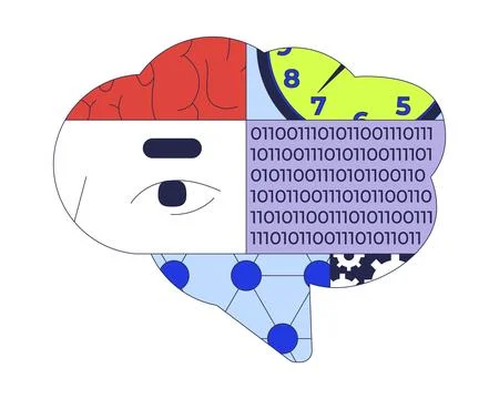 Data science 2D illustration concept 스톡 일러스트