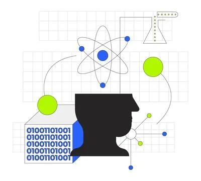 Data science 2D onboarding ui illustration Stock Illustration