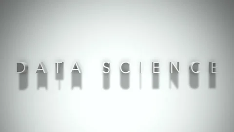 Data science 3D title animation with shadows on a white background Stock Footage 297818255