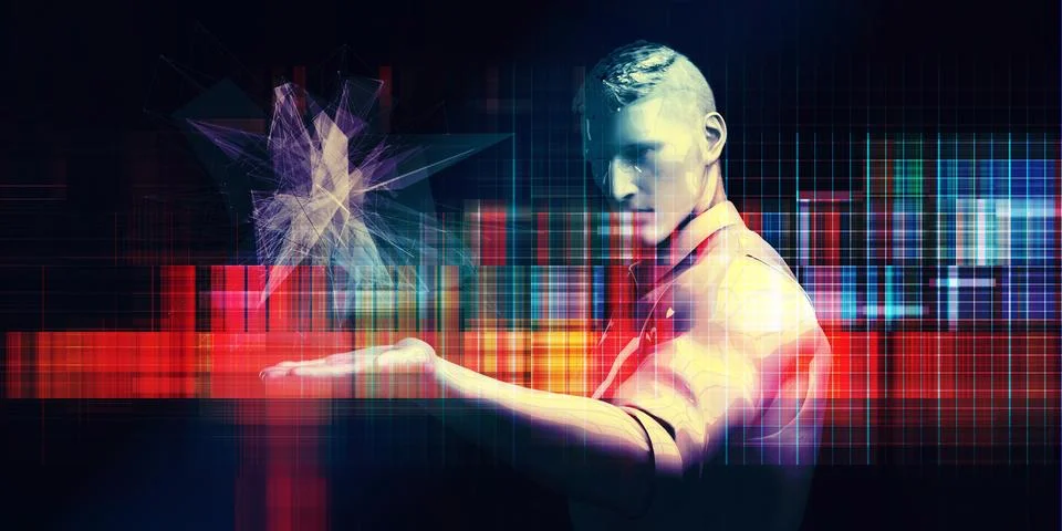 Data Science Abstract Background With Artificial Intelligence Stock Illustration