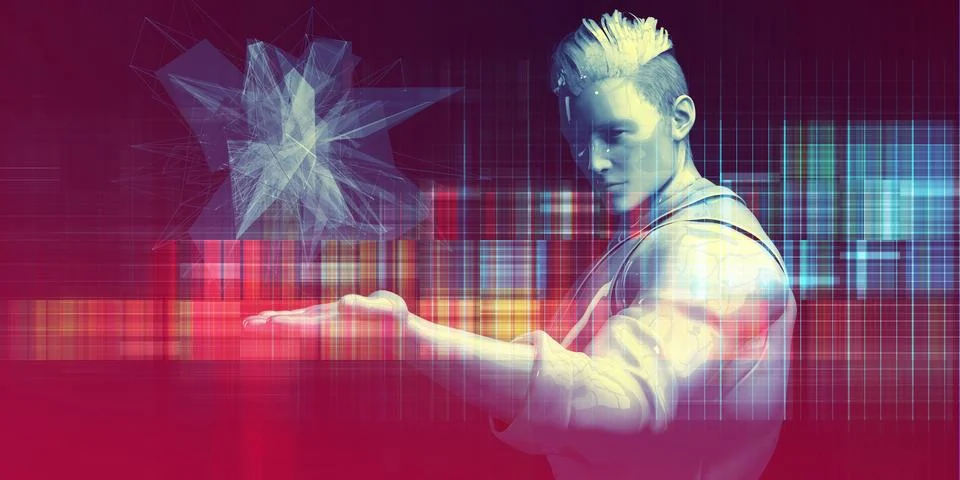 Data Science Abstract Background With Artificial Intelligence Stock Illustration