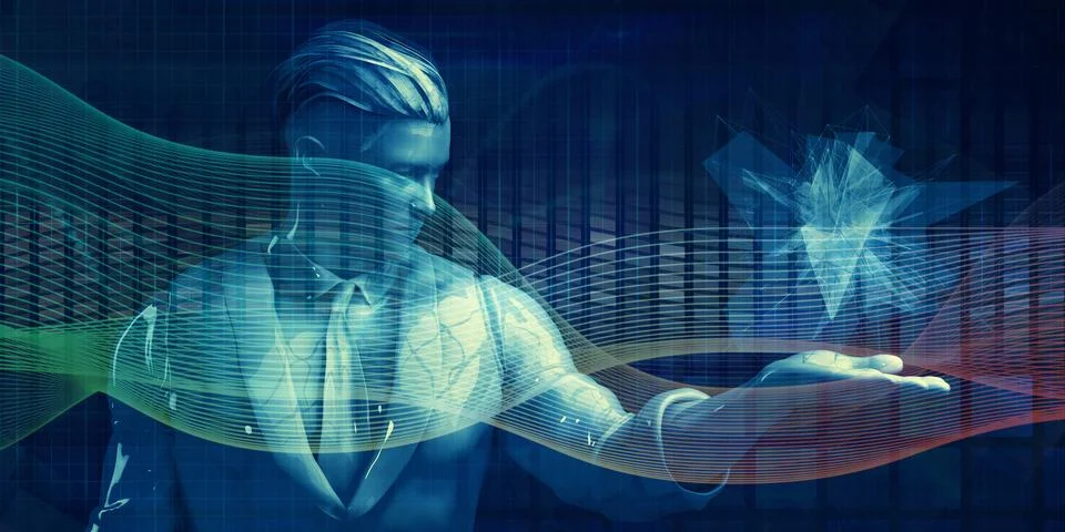 Data Science Abstract Background With Artificial Intelligence Stock Illustration