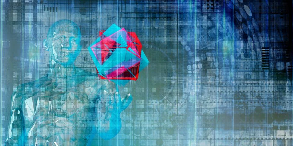 Data Science Abstract Background For Technology Innovation Stock Illustration