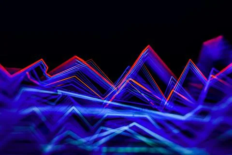Data Science abstract technological background in vibrant colors with blured  Stockfoto's
