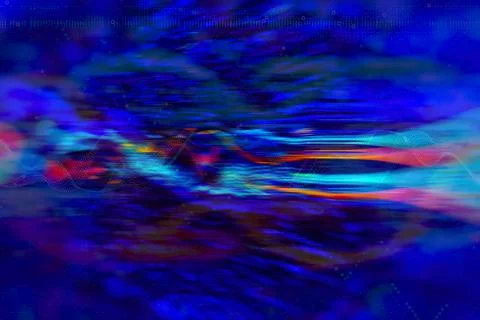 Data Science abstract technological background in vibrant colors with blured  Stockfoto's