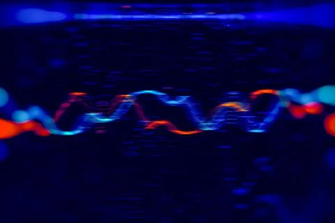 Data Science abstract technological background in vibrant colors with blured  Stock Photos