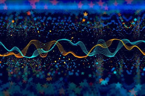 Data Science abstract technological background in vibrant colors with blured  Stock Photos