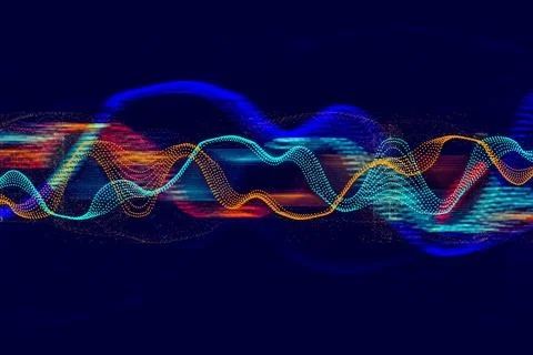 Data Science abstract technological background in vibrant colors with blured  写真素材