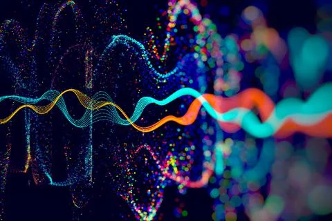 Data Science abstract technological background in vibrant colors with blured  写真素材