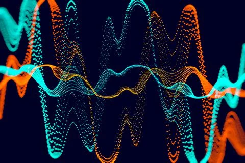 Data Science abstract technological background in vibrant colors with blured  Stock Photos