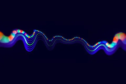 Data Science abstract technological background in vibrant colors with blured  Stock Photos