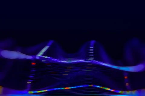 Data Science abstract technological background in vibrant colors with blured  Foto stock