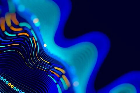 Data Science abstract technological background in vibrant colors with blured  Stockfoto's