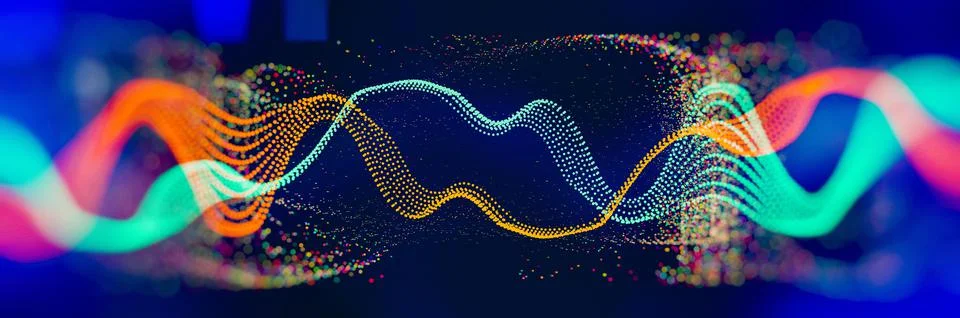 Data Science abstract technological background in vibrant colors with blured  Stockfoto's