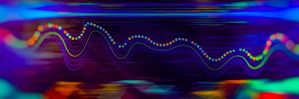 Data Science abstract technological background in vibrant colors with blured  写真素材