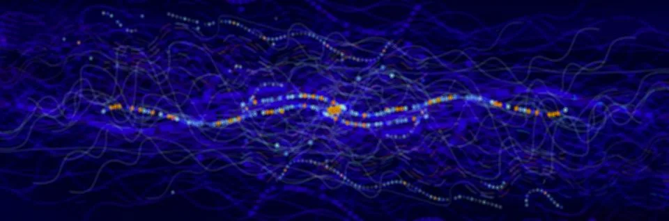 Data Science abstract technological background in vibrant colors with blured  Stock Photos