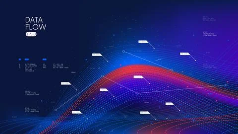 Data science, analysis, processing and presentation, big data in digital fo.. Illustrazione stock