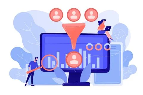 Data science analytics concept vector illustration. Stock Illustration