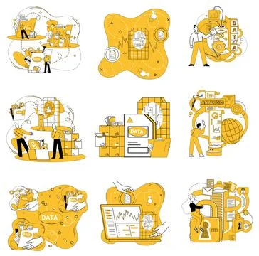 Data science. Analytics is secret sauce transforms raw data into strategic Stock Illustration