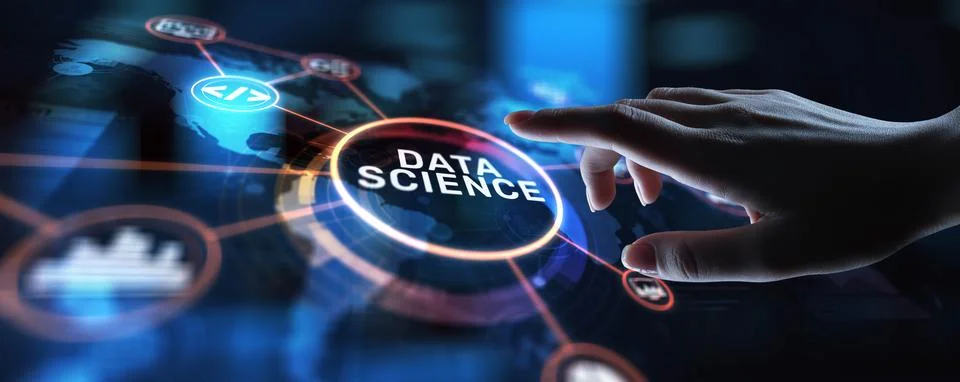 Data Science Analyzing and Interpreting Complex Data, projection on a virtual 写真素材